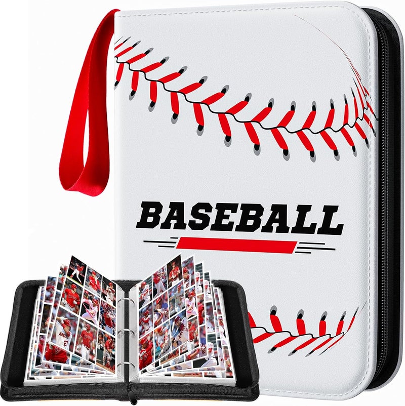 efunny Baseball Card Binder 9 Pocket Gifts for Boys Girls, Waterproof 900 Pockets Card Holder Album with 50 Removable Sleeves for Trading Card - Binder Display Storage Carrying Case for Baseball Cards - Image 1